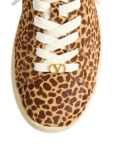 Valentino Garavani Men's Royco Sneakers in Hair Calf with Fauve Eclat Print - Brown - Size 12 | Thumbnail 5 Valentino Garavani Men's Royco Sneakers in Hair Calf with Fauve Eclat Print - Brown - Size 12 | Thumbnail 5