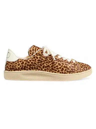 Valentino Garavani Men's Royco Sneakers in Hair Calf with Fauve Eclat Print - Brown - Size 12 | Thumbnail 1 Valentino Garavani Men's Royco Sneakers in Hair Calf with Fauve Eclat Print - Brown - Size 12 | Thumbnail 1