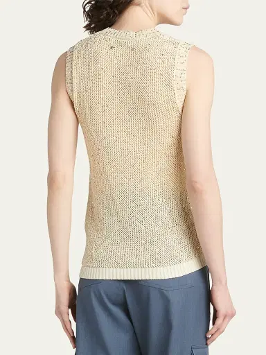 Golden Goose Women's Journey Sequined Knit Tank Top - White - Size XXS | Thumbnail 4