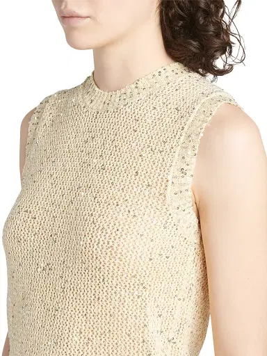 Golden Goose Women's Journey Sequined Knit Tank Top - White - Size XXS | Thumbnail 5