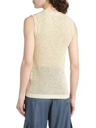 Golden Goose Women's Journey Sequined Knit Tank Top - White - Size XXS | Thumbnail 6