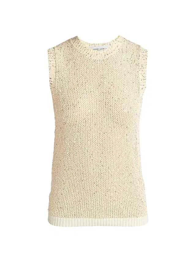 Women's Journey Sequined Knit Tank Top - White