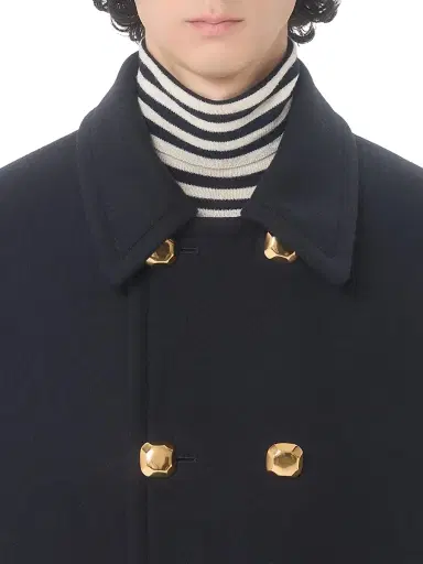 Valentino Garavani Men's Double-Breasted Wool Felt Coat - Marine - Size 40 | Thumbnail 5 Valentino Garavani Men's Double-Breasted Wool Felt Coat - Marine - Size 40 | Thumbnail 5