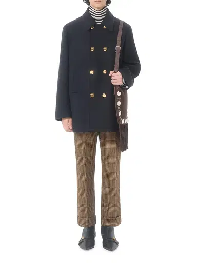 Valentino Garavani Men's Double-Breasted Wool Felt Coat - Marine - Size 40 | Thumbnail 7 Valentino Garavani Men's Double-Breasted Wool Felt Coat - Marine - Size 40 | Thumbnail 7