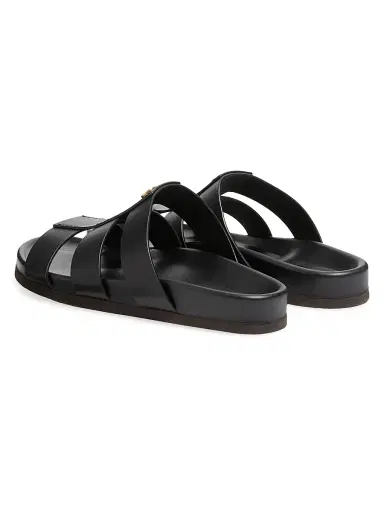 Valentino Garavani Men's Studshield Slide Sandals in Calfskin - Black - Size 7.5 | Thumbnail 3