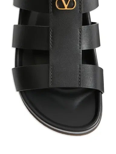 Valentino Garavani Men's Studshield Slide Sandals in Calfskin - Black - Size 7.5 | Thumbnail 4