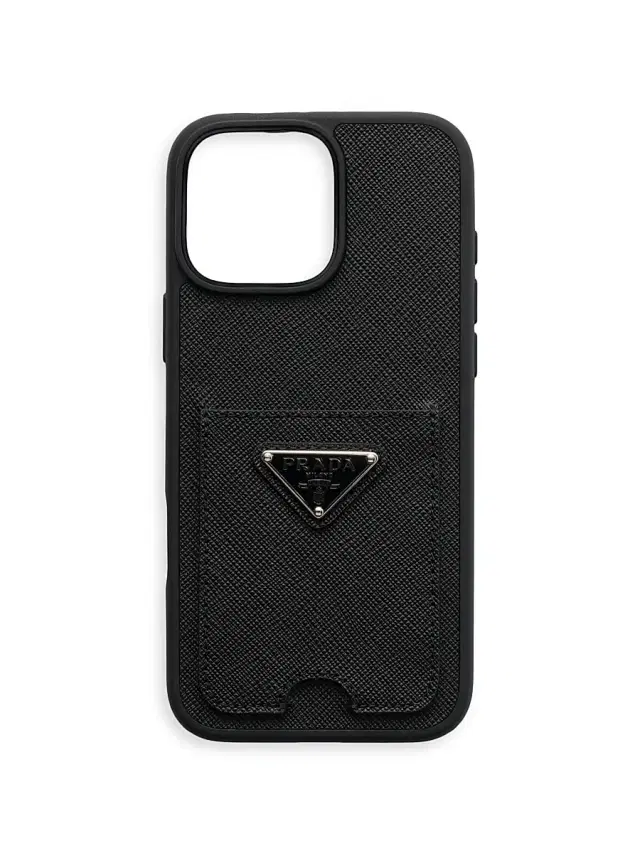 Prada Women's Saffiano Leather Case For Iphone 16 Pro Max - Black