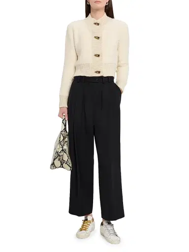 Golden Goose Women's Journey Oxa Bouclé Cardigan - White - Size XL | Thumbnail 2