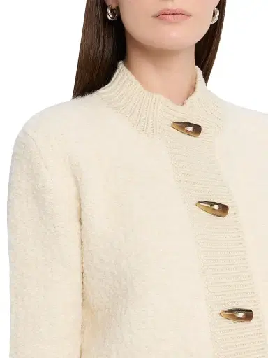 Golden Goose Women's Journey Oxa Bouclé Cardigan - White - Size XL | Thumbnail 5