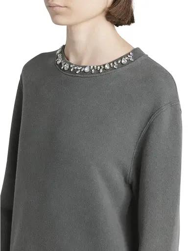 Golden Goose Women's Crystal-Embellished Distressed Crewneck Sweatshirt | Thumbnail 7
