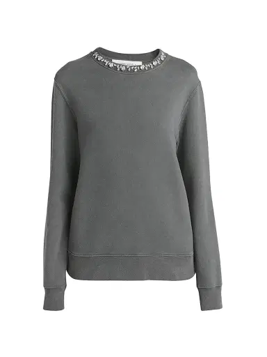 Golden Goose Women's Crystal-Embellished Distressed Crewneck Sweatshirt | Thumbnail 1