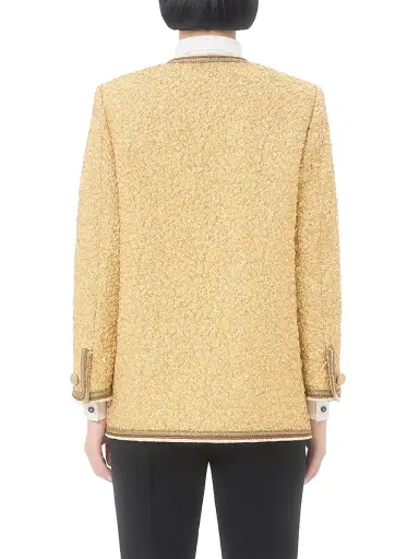 Valentino Garavani Women's Jacquard Cloque Caban - Gold - Size 6 | Thumbnail 4 Valentino Garavani Women's Jacquard Cloque Caban - Gold - Size 6 | Thumbnail 4