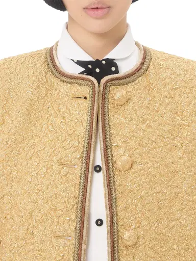 Valentino Garavani Women's Jacquard Cloque Caban - Gold - Size 6 | Thumbnail 5 Valentino Garavani Women's Jacquard Cloque Caban - Gold - Size 6 | Thumbnail 5