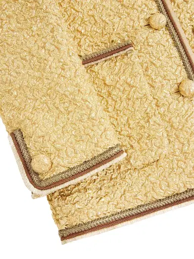 Valentino Garavani Women's Jacquard Cloque Caban - Gold - Size 6 | Thumbnail 6 Valentino Garavani Women's Jacquard Cloque Caban - Gold - Size 6 | Thumbnail 6