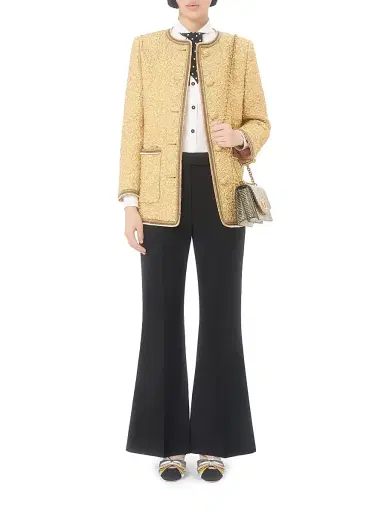 Valentino Garavani Women's Jacquard Cloque Caban - Gold - Size 6 | Thumbnail 7 Valentino Garavani Women's Jacquard Cloque Caban - Gold - Size 6 | Thumbnail 7