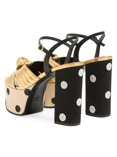 Valentino Garavani Women's Crasher 125MM Platform Sandals with Plus De Pois Embroidery | Thumbnail 3 Valentino Garavani Women's Crasher 125MM Platform Sandals with Plus De Pois Embroidery | Thumbnail 3