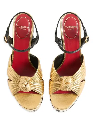 Valentino Garavani Women's Crasher 125MM Platform Sandals with Plus De Pois Embroidery | Thumbnail 4 Valentino Garavani Women's Crasher 125MM Platform Sandals with Plus De Pois Embroidery | Thumbnail 4