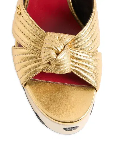 Valentino Garavani Women's Crasher 125MM Platform Sandals with Plus De Pois Embroidery | Thumbnail 5 Valentino Garavani Women's Crasher 125MM Platform Sandals with Plus De Pois Embroidery | Thumbnail 5