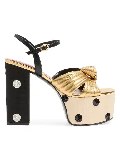 Valentino Garavani Women's Crasher 125MM Platform Sandals with Plus De Pois Embroidery | Thumbnail 1 Valentino Garavani Women's Crasher 125MM Platform Sandals with Plus De Pois Embroidery | Thumbnail 1
