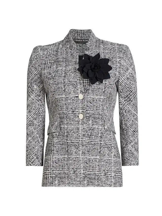 Chiara Boni La Petite Robe Women's Hisako Print Flower Jacket - Tweed