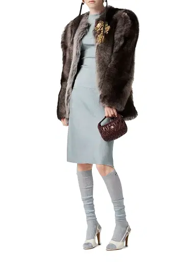 Miu Miu Women's Silk Rubber Knit - Blue - Size 8 | Thumbnail 2 Miu Miu Women's Silk Rubber Knit - Blue - Size 8 | Thumbnail 2