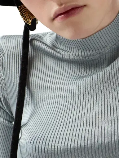 Miu Miu Women's Silk Rubber Knit - Blue - Size 8 | Thumbnail 5 Miu Miu Women's Silk Rubber Knit - Blue - Size 8 | Thumbnail 5