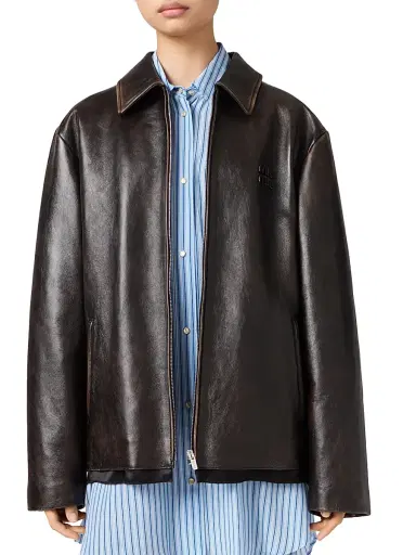 Miu Miu Women's Nappa Leather Jacket - Brown - Size 8 | Thumbnail 4 Miu Miu Women's Nappa Leather Jacket - Brown - Size 8 | Thumbnail 4