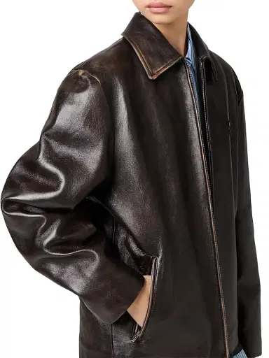 Miu Miu Women's Nappa Leather Jacket - Brown - Size 8 | Thumbnail 5 Miu Miu Women's Nappa Leather Jacket - Brown - Size 8 | Thumbnail 5