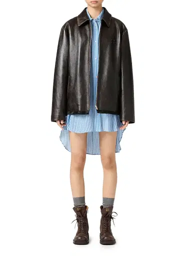 Miu Miu Women's Nappa Leather Jacket - Brown - Size 8 | Thumbnail 7 Miu Miu Women's Nappa Leather Jacket - Brown - Size 8 | Thumbnail 7