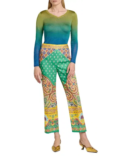 Etro Women's Gradient Metallic Knit Sweater - Multicolor Blue Base | Thumbnail 2