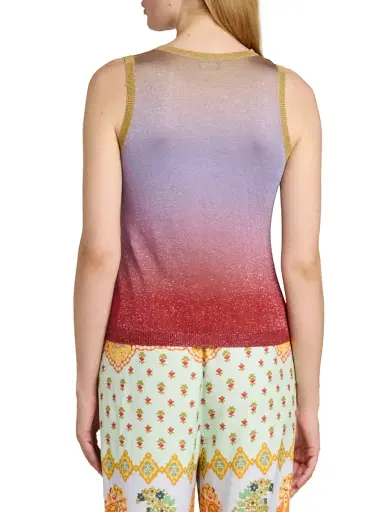 Etro Women's Gradient Metallic Knit Top - Multicolor Pink Base | Thumbnail 5