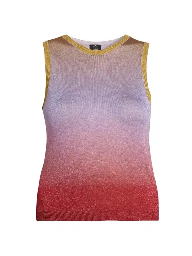 Etro Women's Gradient Metallic Knit Top - Multicolor Pink Base | Thumbnail 1