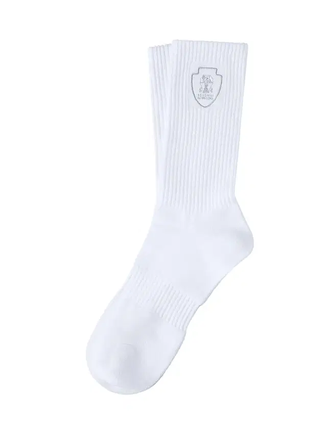 Men's Techno Cotton Rib Knit Socks with Embroidered Logo - White