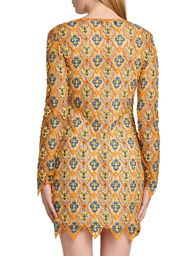 Etro Women's Crocheted Minidress - Arancione | Thumbnail 5
