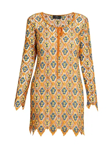 Etro Women's Crocheted Minidress - Arancione | Thumbnail 1