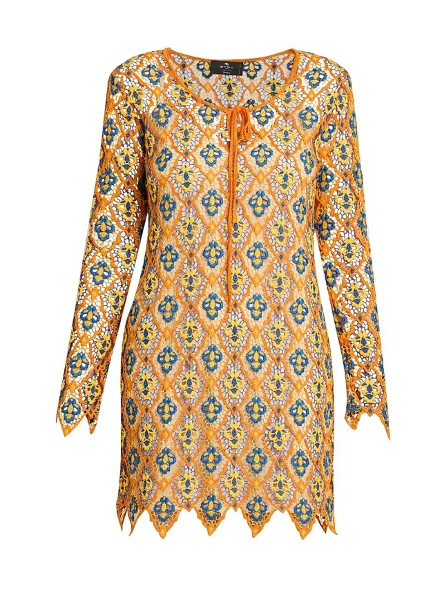 Etro Women's Crocheted Minidress - Arancione