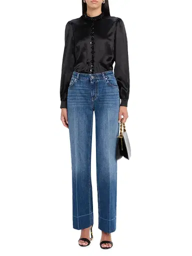 Dolce & Gabbana Women's Orta Mid-Rise Straight-Leg Jeans - Blue | Thumbnail 2
