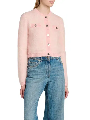 Versace Women's Brushed Barocco Jacquard Cardigan - Rose Quartz | Thumbnail 4 Versace Women's Brushed Barocco Jacquard Cardigan - Rose Quartz | Thumbnail 4