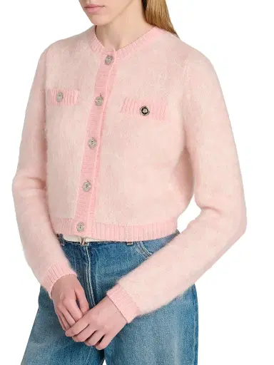 Versace Women's Brushed Barocco Jacquard Cardigan - Rose Quartz | Thumbnail 6 Versace Women's Brushed Barocco Jacquard Cardigan - Rose Quartz | Thumbnail 6