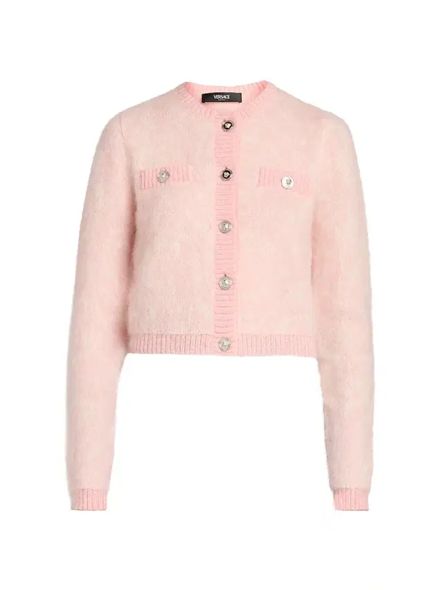 Women's Brushed Barocco Jacquard Cardigan - Rose Quartz
