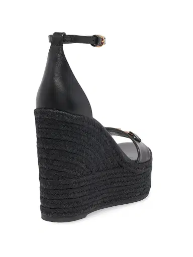 Versace Women's Medusa 120MM Leather Espadrille Sandals - Black Gold - Size 10 | Thumbnail 4 Versace Women's Medusa 120MM Leather Espadrille Sandals - Black Gold - Size 10 | Thumbnail 4