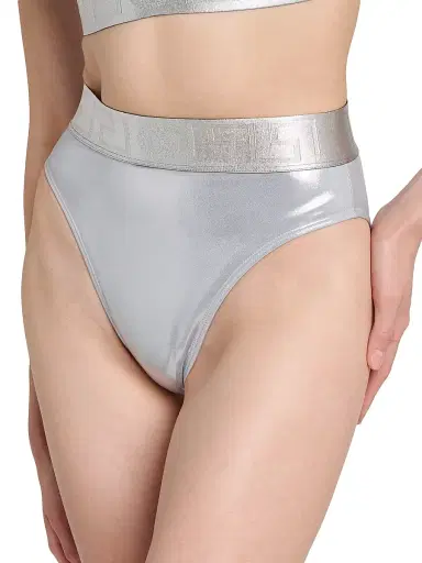 Versace Women's Laminated Metallic High-Waisted Bikini Bottom | Thumbnail 6 Versace Women's Laminated Metallic High-Waisted Bikini Bottom | Thumbnail 6