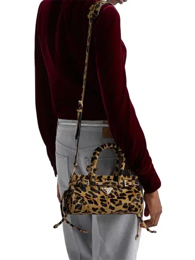 Prada Women's Bonnie Mini Printed Leather Top Handle Bag - Beige Khaki | Thumbnail 3