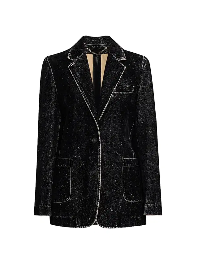 Women's Journey Velvet-Effect Jacket - Black