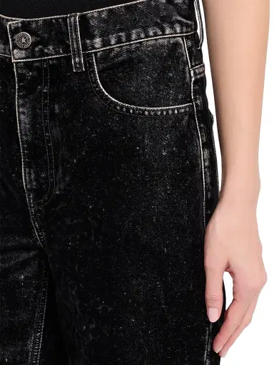 Golden Goose Women's Journey Velvet-Effect High-Rise Straight-Leg Jeans | Thumbnail 5
