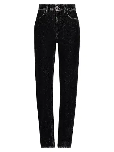 Golden Goose Women's Journey Velvet-Effect High-Rise Straight-Leg Jeans | Thumbnail 1