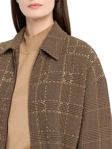 Golden Goose Women's Journey Plaid Wool Bomber Jacket - Brown - Size 8 | Thumbnail 5