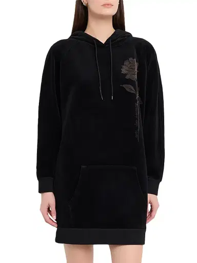 Golden Goose Women's Journey Velvet Hoodie Minidress - Black - Size XXS | Thumbnail 3