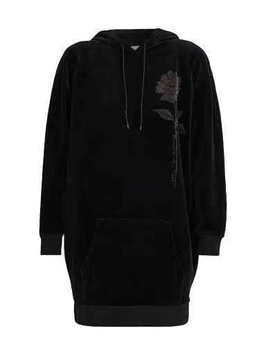 Golden Goose Women's Journey Velvet Hoodie Minidress - Black - Size XXS | Thumbnail 1