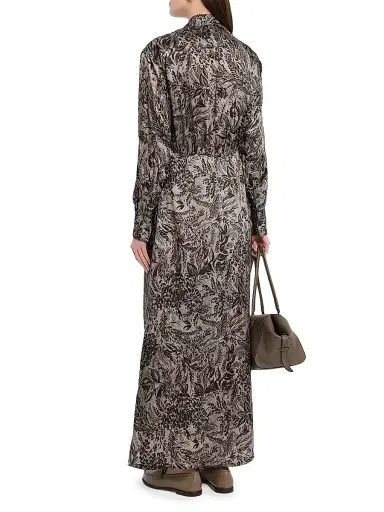 Golden Goose Women's Golden Floral A-Line Shirtdress - Grey - Size 10 | Thumbnail 4 Golden Goose Women's Golden Floral A-Line Shirtdress - Grey - Size 10 | Thumbnail 4